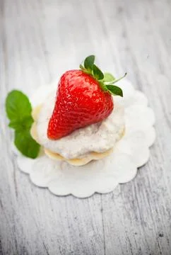 Strawberry cupcake Stock Photos