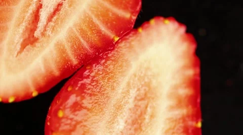 A strawberry cut in half Video stock 8574667