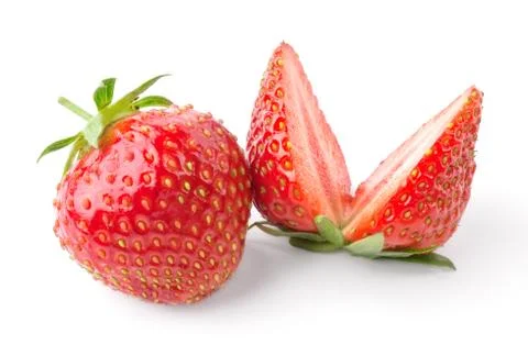Strawberry cut in half Stock Photos