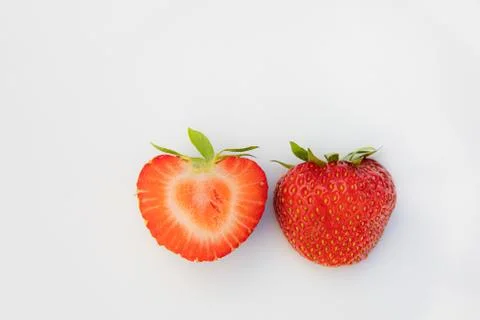 Strawberry cut in half Stock Photos