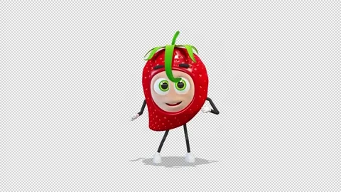 Strawberry dancing a silly dance 库存影片 166749293