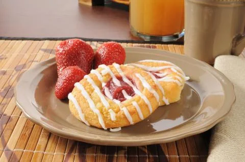 Strawberry danish Stock Photos