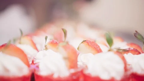Strawberry Dessert 스톡 동영상 89003334