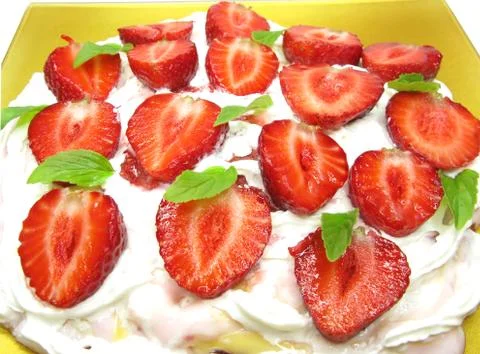 Strawberry dessert  fruit pudding Stock Photos