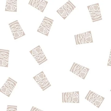 Strawberry dessert glyph seamless pattern Stock Illustration