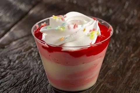 Strawberry dessert in the pot. Stock Photos