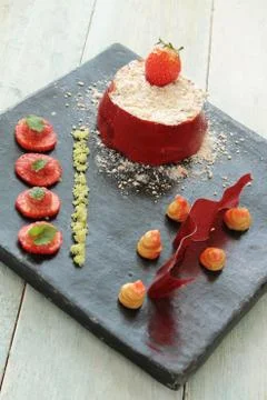 Strawberry dessert selection Stock Photos