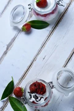 Strawberry dessert on the table Foto stock