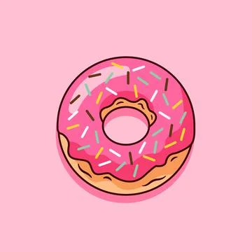 Strawberry Doughnut Stock Illustration