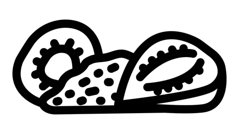 Strawberry dried fruit line icon animation Stock Footage 326764506