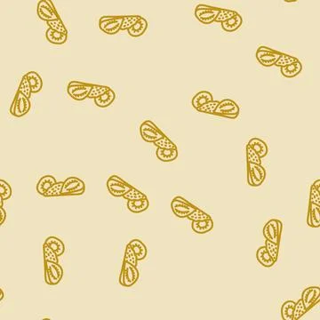 Strawberry dried fruit line vector seamless pattern Stock Illustration