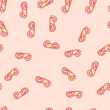 Strawberry dried fruit vector seamless pattern Stock Illustration