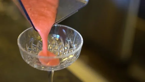 Strawberry drink in glass Stock Footage 167587165