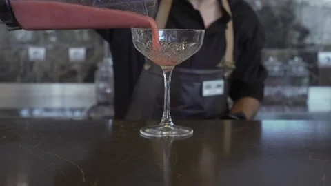 Strawberry drink in glass Stock Footage 167587817