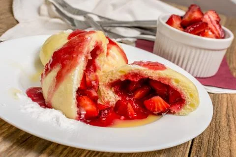 Strawberry dumpling Stock Photos