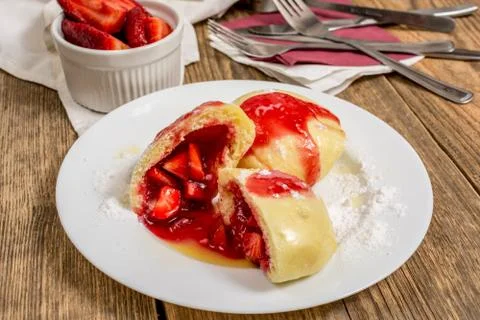 Strawberry dumpling Stock Photos