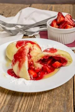 Strawberry dumpling Stock Photos