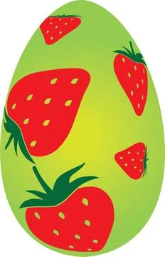 Strawberry Easter eggs Illustrazione stock