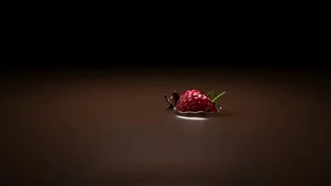 Strawberry fall into melted chocolate Stock Footage 78148605