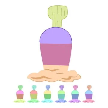 Strawberry fallen ice cream vector cartoon graphic Ilustración de archivo