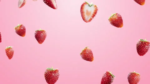 Strawberry falling with alpha for overlay Stock Footage 237205221