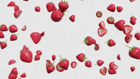 Strawberry Falling Stock Footage 293931270
