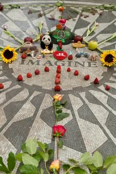 Strawberry fields in Central Park Stock Photos