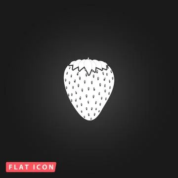 Strawberry flat icon Stock Illustration