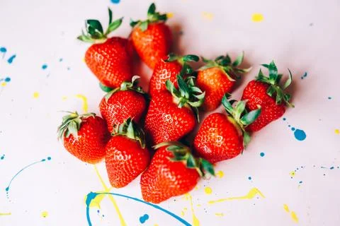 Strawberry flat lay Foto stock