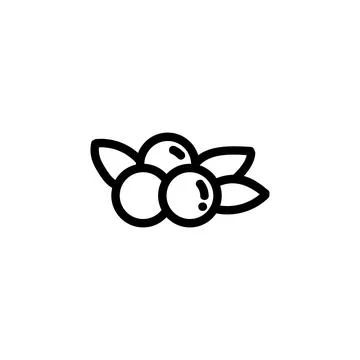 Strawberry flat outlined icon. Vector fruit logo isolated on white background Stock Illustration