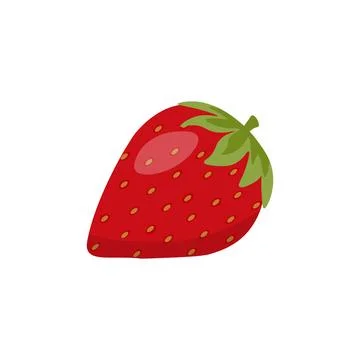 Strawberry flat vector illustration isolated on white background. Stock Illustration