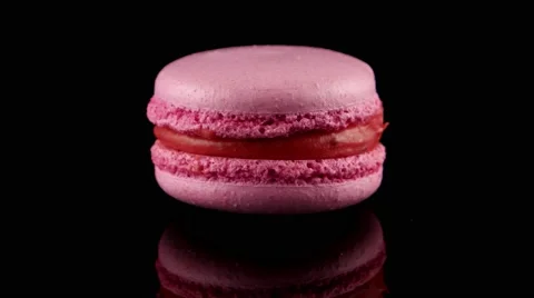 Strawberry flavor macaron Stock Footage 58661840