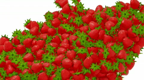 Strawberry flow or stream with slow motion Stock Footage 850225