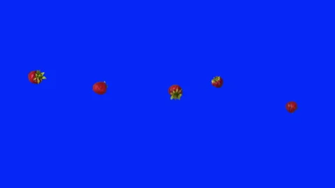 Strawberry Flying Isolated Stock Footage 134254091
