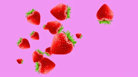 Strawberry flying motion background Stock Footage 236574104