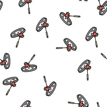 Strawberry fondue vector seamless pattern 스톡 일러스트