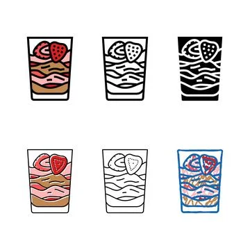 Strawberry forms dessert color icon vector Stock Illustration