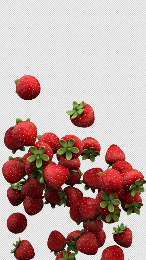 Strawberry fountain – 3d render with alpha channel. Stock Footage 293282144