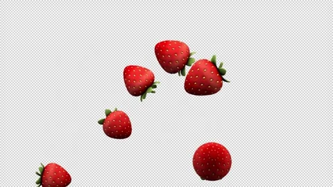 Strawberry fountain – 3d render with alpha channel. Stockbeeldmateriaal 333580321
