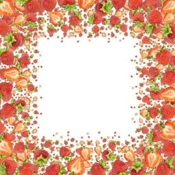 Strawberry frame (on white) Stock Illustration