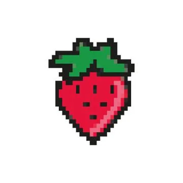 Strawberry fruit 8 bits pixelated style icon Illustrazione stock