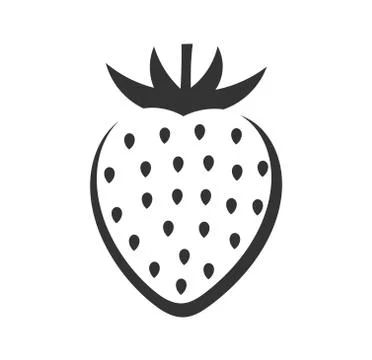 Strawberry fruit black icon. Vector illustration. Stock Illustration