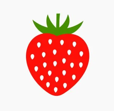 Strawberry fruit icon. Simple flat design vector illustration. Stock Illustration