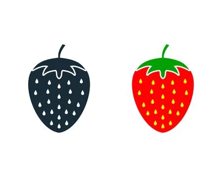 Strawberry Fruit Icon Vector Logo Template Illustration Design Stock Illustration