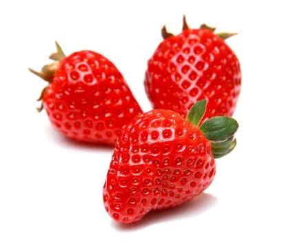 Strawberry fruit isolated on white background Stock Photos