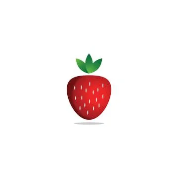 Strawberry fruit logo template Stock Illustration