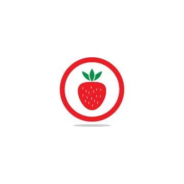 Strawberry fruit logo template Stock Illustration