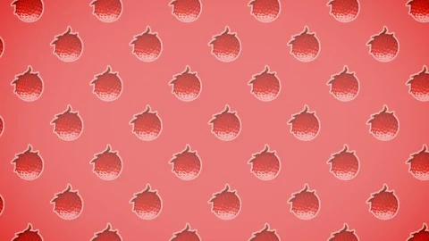 Strawberry Fruit Pattern Background Stock Footage 129617845