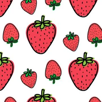 Strawberry Fruit Pattern Background. Vector Illustration. Stock Illustration