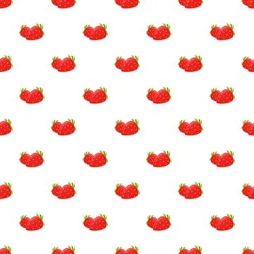 Strawberry fruit pattern creating a vibrant sweet berry background Stock Illustration